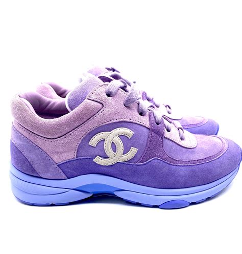 purple Chanel sneakers